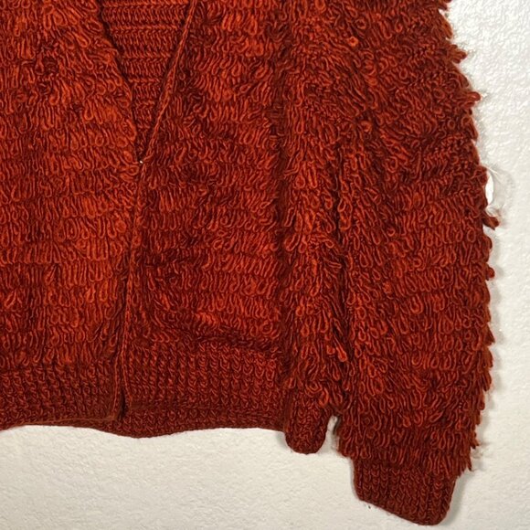 Universal Thread Womens Rust Textured Loop Knit Cardigan XS Wool Blend Y2K - Picture 14 of 16